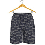 Navy Doodle Sandwich Pattern Print Men's Shorts