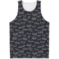 Navy Doodle Sandwich Pattern Print Men's Tank Top