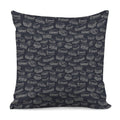 Navy Doodle Sandwich Pattern Print Pillow Cover