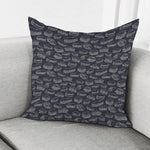 Navy Doodle Sandwich Pattern Print Pillow Cover