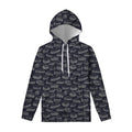 Navy Doodle Sandwich Pattern Print Pullover Hoodie