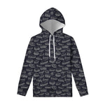 Navy Doodle Sandwich Pattern Print Pullover Hoodie