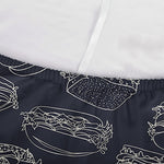 Navy Doodle Sandwich Pattern Print Sofa Cover