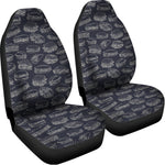 Navy Doodle Sandwich Pattern Print Universal Fit Car Seat Covers
