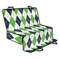 Navy Green And White Argyle Print Pet Car Back Seat Cover