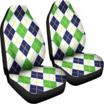 Navy Green And White Argyle Print Universal Fit Car Seat Covers