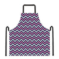 Navy Pink And White Chevron Print Apron