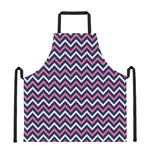 Navy Pink And White Chevron Print Apron