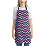 Navy Pink And White Chevron Print Apron
