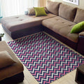 Navy Pink And White Chevron Print Floor Mat