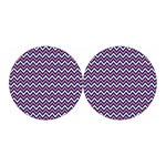 Navy Pink And White Chevron Print Car Coasters