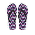 Navy Pink And White Chevron Print Flip Flops
