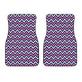 Navy Pink And White Chevron Print Front Car Floor Mats