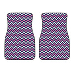 Navy Pink And White Chevron Print Front Car Floor Mats