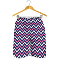 Navy Pink And White Chevron Print Men's Shorts
