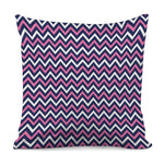 Navy Pink And White Chevron Print Pillow Cover