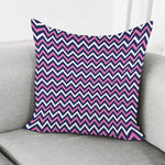 Navy Pink And White Chevron Print Pillow Cover