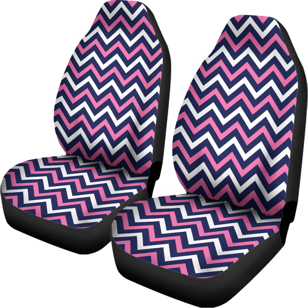Navy Pink And White Chevron Print Universal Fit Car Seat Covers
