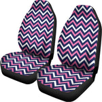 Navy Pink And White Chevron Print Universal Fit Car Seat Covers