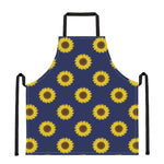 Navy Sunflower Pattern Print Apron