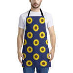 Navy Sunflower Pattern Print Apron