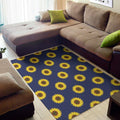 Navy Sunflower Pattern Print Floor Mat