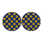 Navy Sunflower Pattern Print Car Coasters