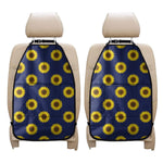 Navy Sunflower Pattern Print Car Seat Organizers