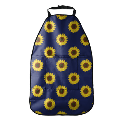 Navy Sunflower Pattern Print Car Seat Organizers