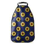 Navy Sunflower Pattern Print Car Seat Organizers