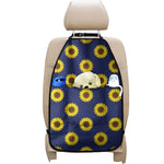 Navy Sunflower Pattern Print Car Seat Organizers
