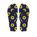 Navy Sunflower Pattern Print Flip Flops