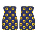 Navy Sunflower Pattern Print Front Car Floor Mats