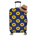 Navy Sunflower Pattern Print Luggage Cover