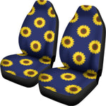 Navy Sunflower Pattern Print Universal Fit Car Seat Covers
