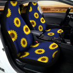 Navy Sunflower Pattern Print Universal Fit Car Seat Covers