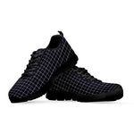 Navy Tattersall Pattern Print Black Sneakers