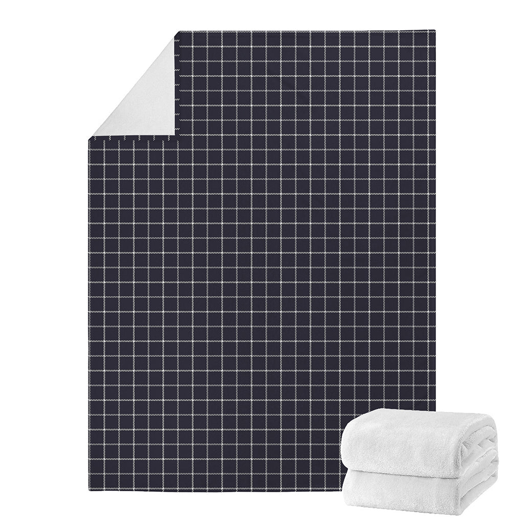 Navy Tattersall Pattern Print Blanket