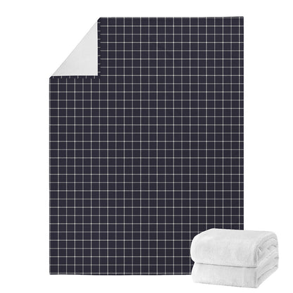 Navy Tattersall Pattern Print Blanket