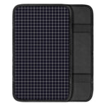 Navy Tattersall Pattern Print Car Center Console Cover