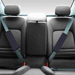 Navy Tattersall Pattern Print Car Seat Belt Covers