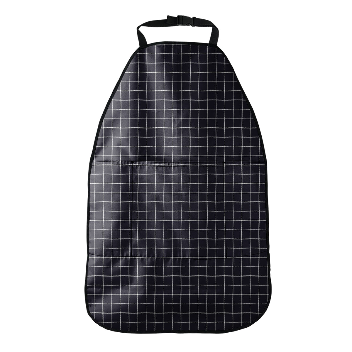 Navy Tattersall Pattern Print Car Seat Organizers