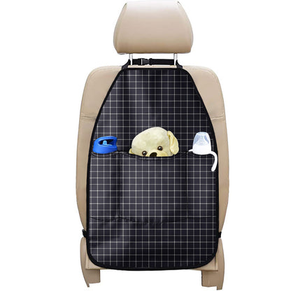 Navy Tattersall Pattern Print Car Seat Organizers