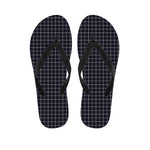 Navy Tattersall Pattern Print Flip Flops