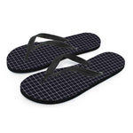Navy Tattersall Pattern Print Flip Flops