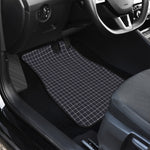 Navy Tattersall Pattern Print Front and Back Car Floor Mats