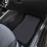 Navy Tattersall Pattern Print Front and Back Car Floor Mats