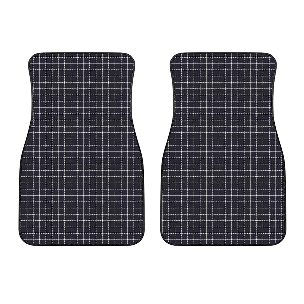 Navy Tattersall Pattern Print Front Car Floor Mats