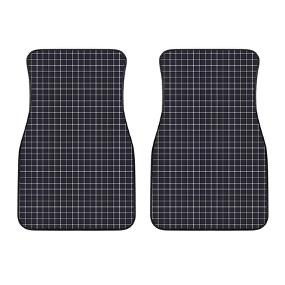 Navy Tattersall Pattern Print Front Car Floor Mats