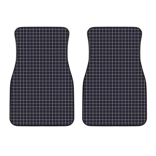 Navy Tattersall Pattern Print Front Car Floor Mats